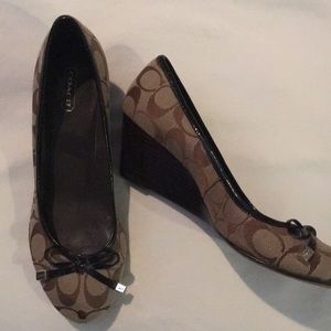 Brown Coach wedges size 8.5